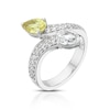 Thumbnail Image 2 of Sterling Silver Created White & Yellow Sapphire Pear Cut Two Stone Twist Ring