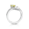 Thumbnail Image 3 of Sterling Silver Created White & Yellow Sapphire Pear Cut Two Stone Twist Ring