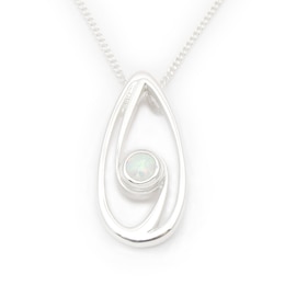 Ortak Silver and White Opal Swirl Pendant