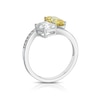 Thumbnail Image 3 of Sterling Silver Created White & Yellow Sapphire Emerald Cut Two Stone Twist Ring