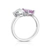 Thumbnail Image 3 of Sterling Silver Created White & Pink Sapphire Pear Cut Two Stone Ring