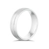 Thumbnail Image 1 of Men's Sterling Silver Polished Ridge Edge 6mm Wedding Ring