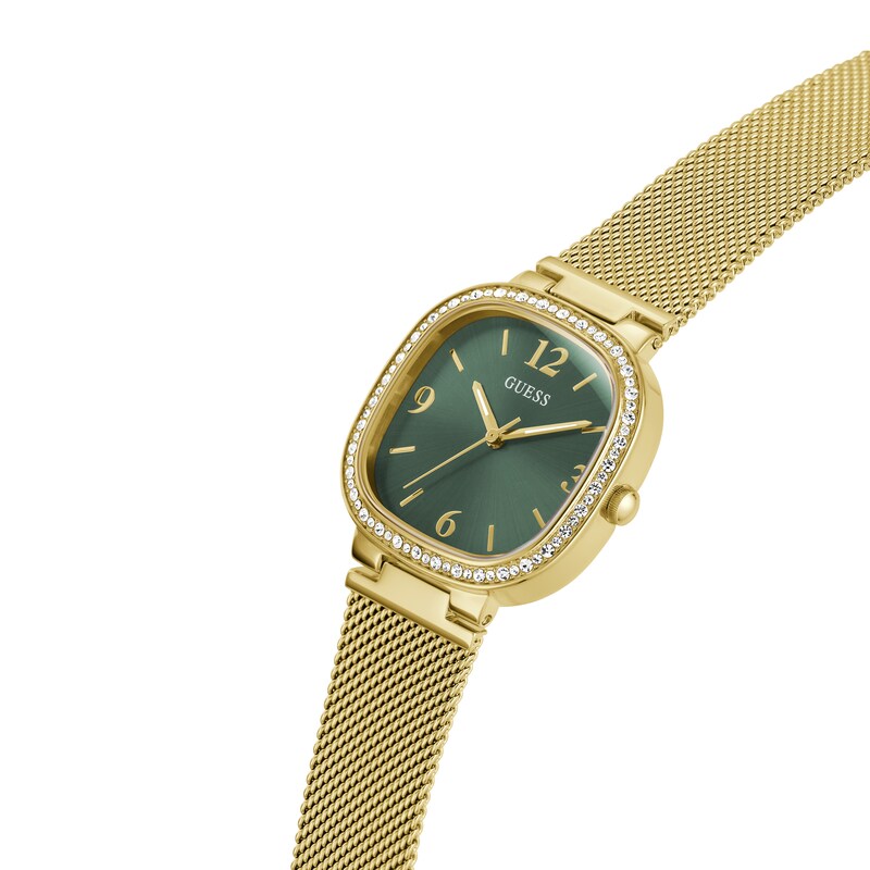 Main Image 4 of Guess Ladies' Green Dial Gold Tone Stainless Steel Bracelet Watch