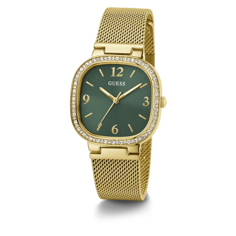 Main Image 5 of Guess Ladies' Green Dial Gold Tone Stainless Steel Bracelet Watch