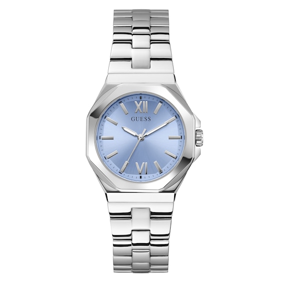 Guess Women's Blue Dial Stainless Steel Bracelet Watch