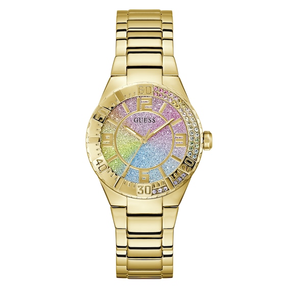 Guess Women's Sparkle Dial Gold Tone Stainless Steel Bracelet Watch