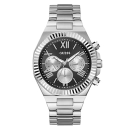 Guess Men's Black Dial Stainless Steel Bracelet Watch