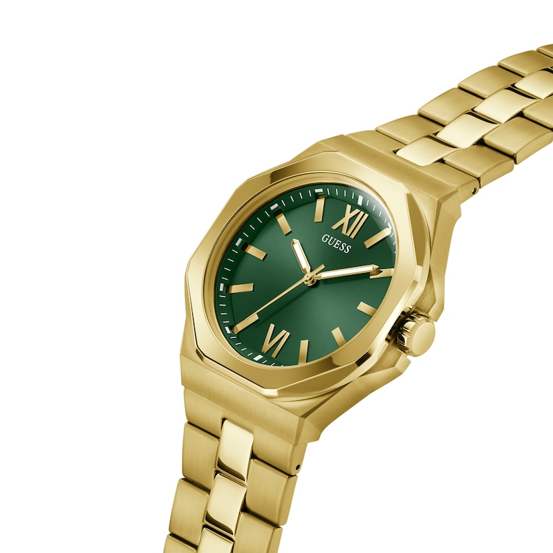 Main Image 4 of Guess Men's Green Dial Gold Tone Bracelet Watch