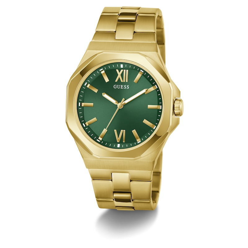Main Image 6 of Guess Men's Green Dial Gold Tone Bracelet Watch