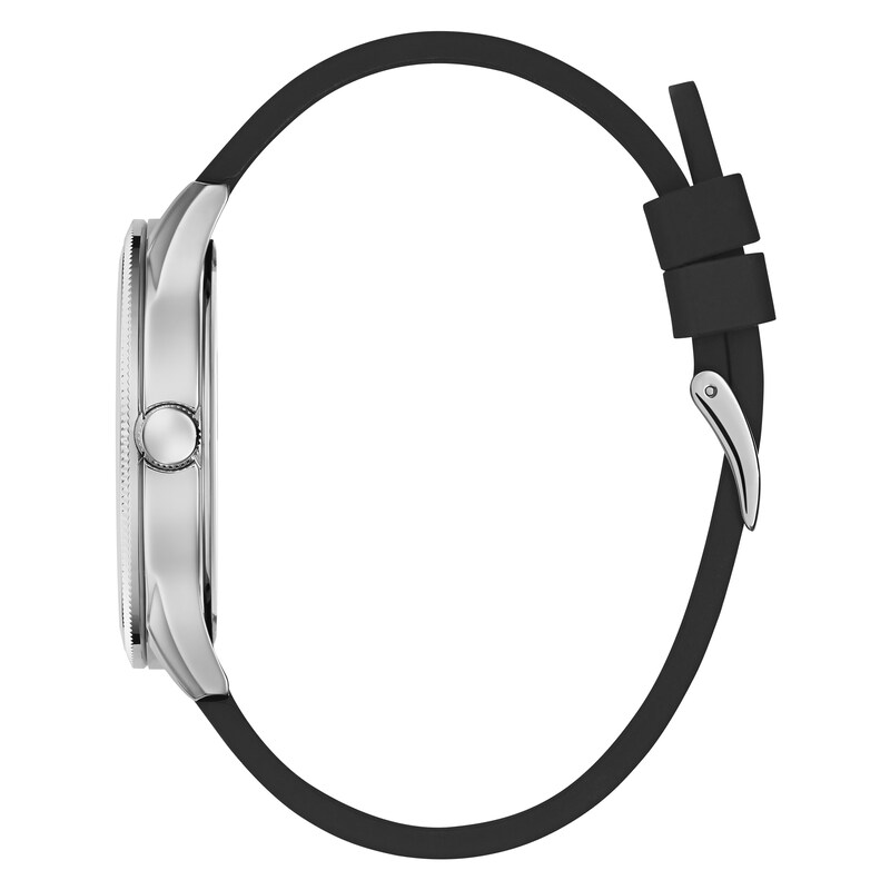 Main Image 2 of Guess Men's Black Guess Logo Dial Black Silicone Strap Watch