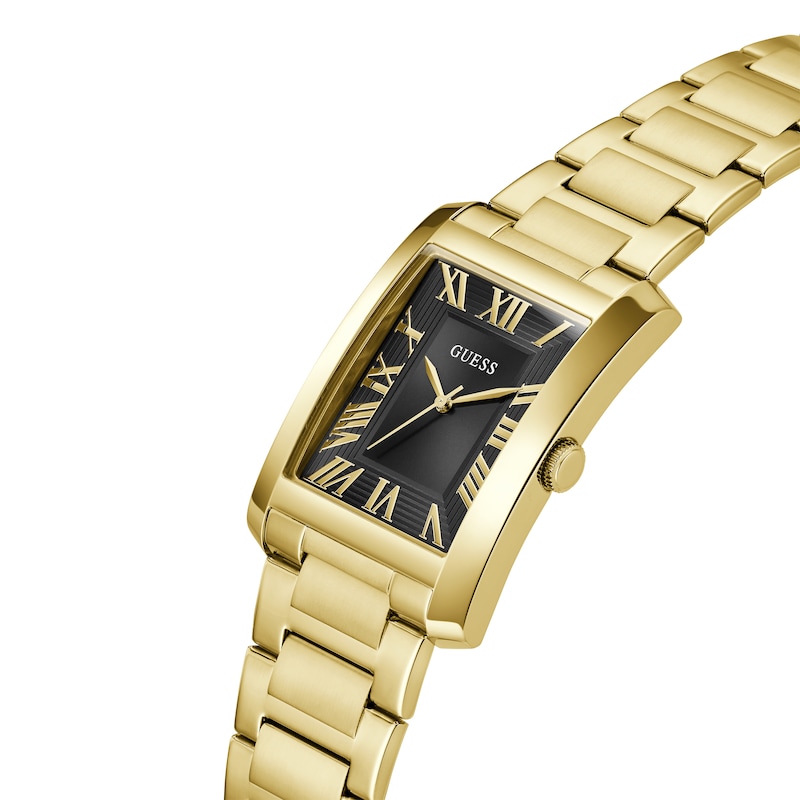 Main Image 4 of Guess Men's Rectangular Black Dial Gold Tone Bracelet Watch
