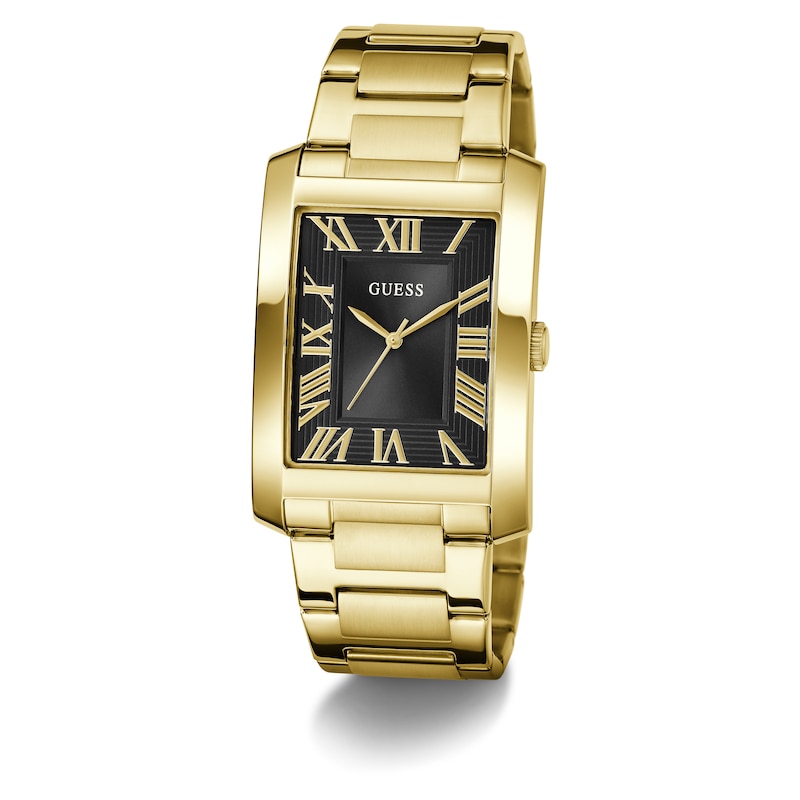 Main Image 5 of Guess Men's Rectangular Black Dial Gold Tone Bracelet Watch