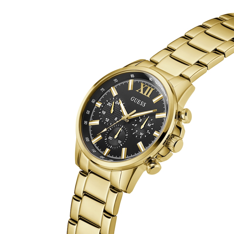 Main Image 4 of Guess Men's Black Dial Gold Tone Stainless Steel Bracelet Watch