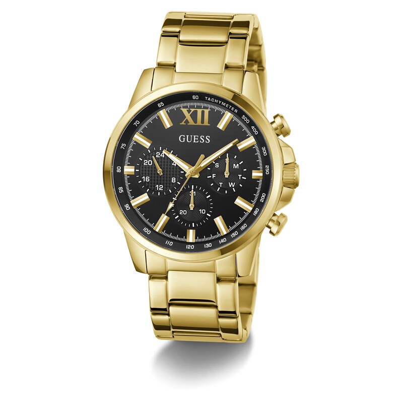 Main Image 6 of Guess Men's Black Dial Gold Tone Stainless Steel Bracelet Watch