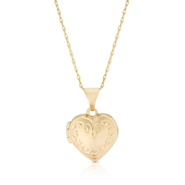 9ct Yellow Gold Heart Detail 12mm Locket