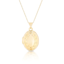 9ct Yellow Gold Oval Chain Detail Locket