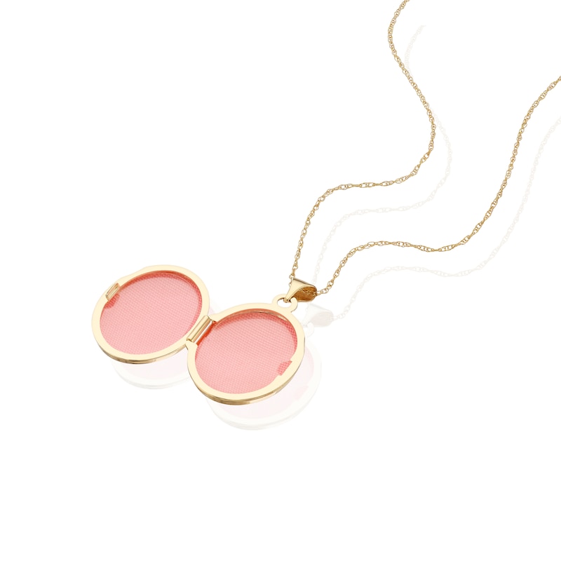 Main Image 2 of 9ct Yellow Gold Oval Chain Detail Locket
