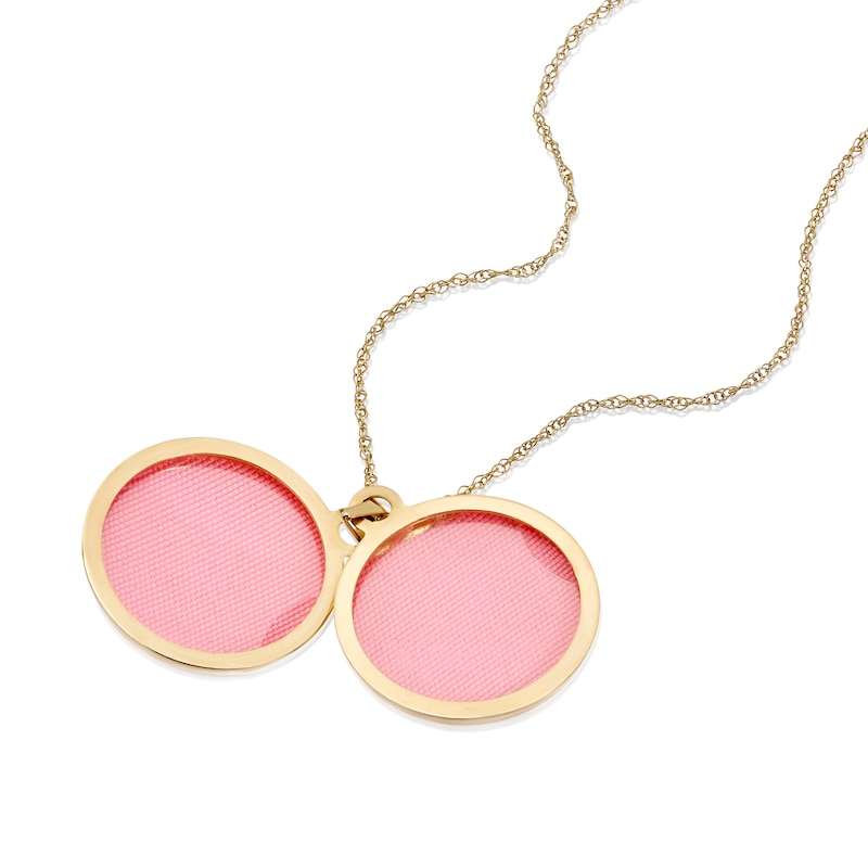 Main Image 2 of 9ct Yellow Gold Mother Of Pearl Clover Round Locket