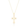 Thumbnail Image 1 of 9ct Yellow Gold & Rhodium Plated Gothic Cross Pendant Necklace