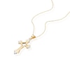 Thumbnail Image 2 of 9ct Yellow Gold & Rhodium Plated Gothic Cross Pendant Necklace
