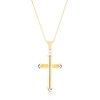 Thumbnail Image 1 of 9ct Yellow Gold & Rhodium Plated Cross Pendant Necklace