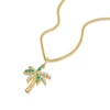 Thumbnail Image 2 of Sterling Silver Yellow Gold Plate Cubic Zirconia Palm Tree Pendant Necklace