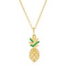 Thumbnail Image 1 of Sterling Silver Yellow Gold Plate Cubic Zirconia Pineapple Pendant Necklace