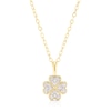 Thumbnail Image 1 of Sterling Silver Yellow Gold Plated Cubic Zirconia Clover Pendant Necklace