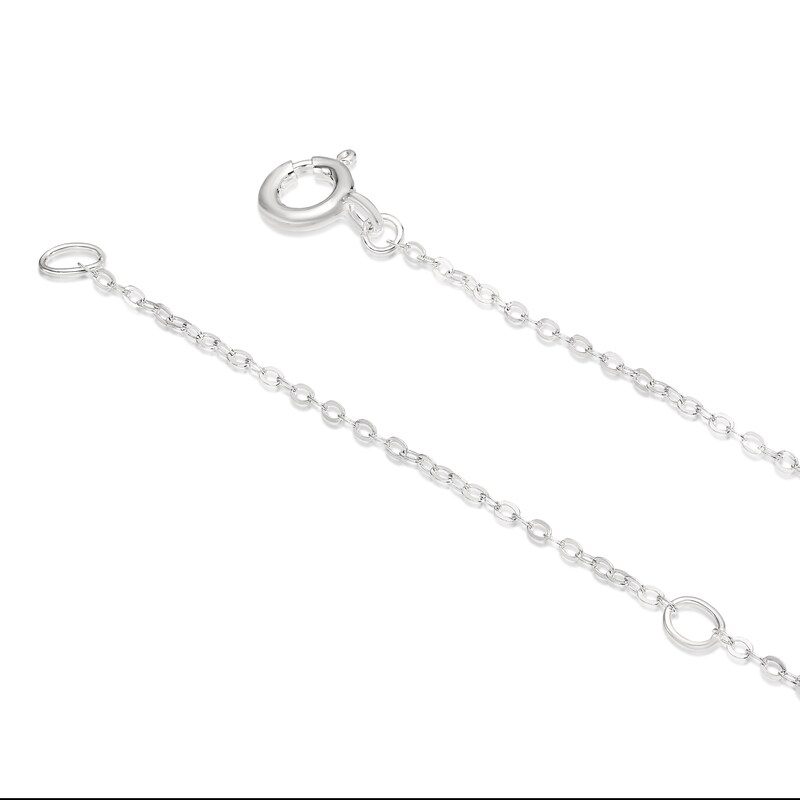 Main Image 3 of Sterling Silver Rose Gold Plated Pink Sapphire & Cubic Zirconia Flamingo Pendant Necklace