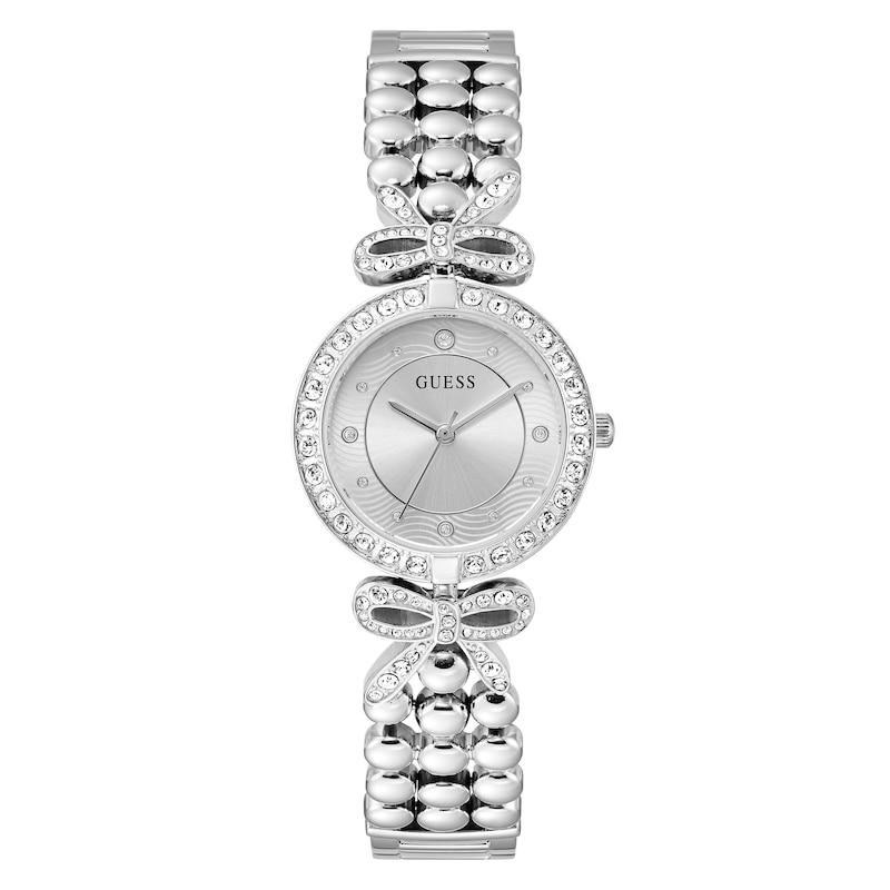 Main Image 1 of Guess Ladies' Silver Bow Detail Dial Stainless Steel Bracelet Watch