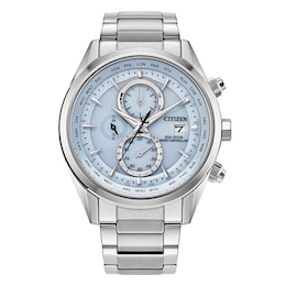 Citizen Men's EcoDrive World time AT Blue Dial Stainless Steel Watch