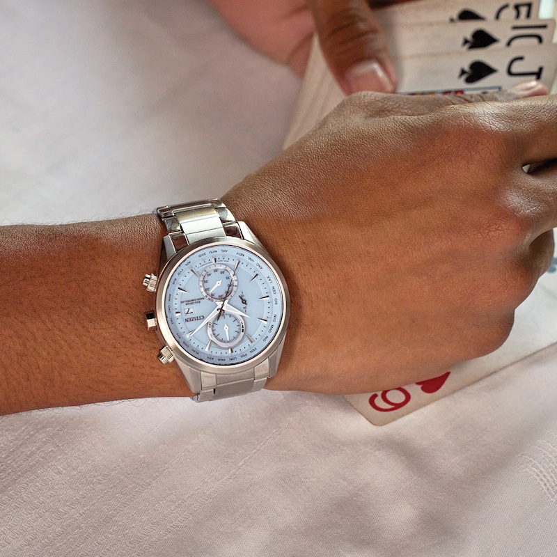 Main Image 4 of Citizen Men's EcoDrive World time AT Blue Dial Stainless Steel Watch