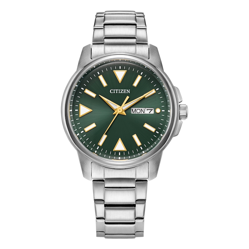 Main Image 1 of Citizen Gents Eco-Drive Sports Green Dial Stainless Steel Watch