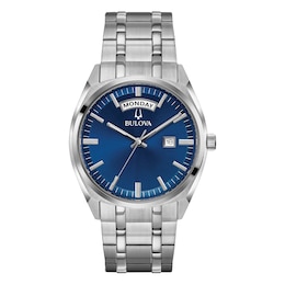 Bulova Men's Classic Blue Dial Stainless Steel Bracelet Watch