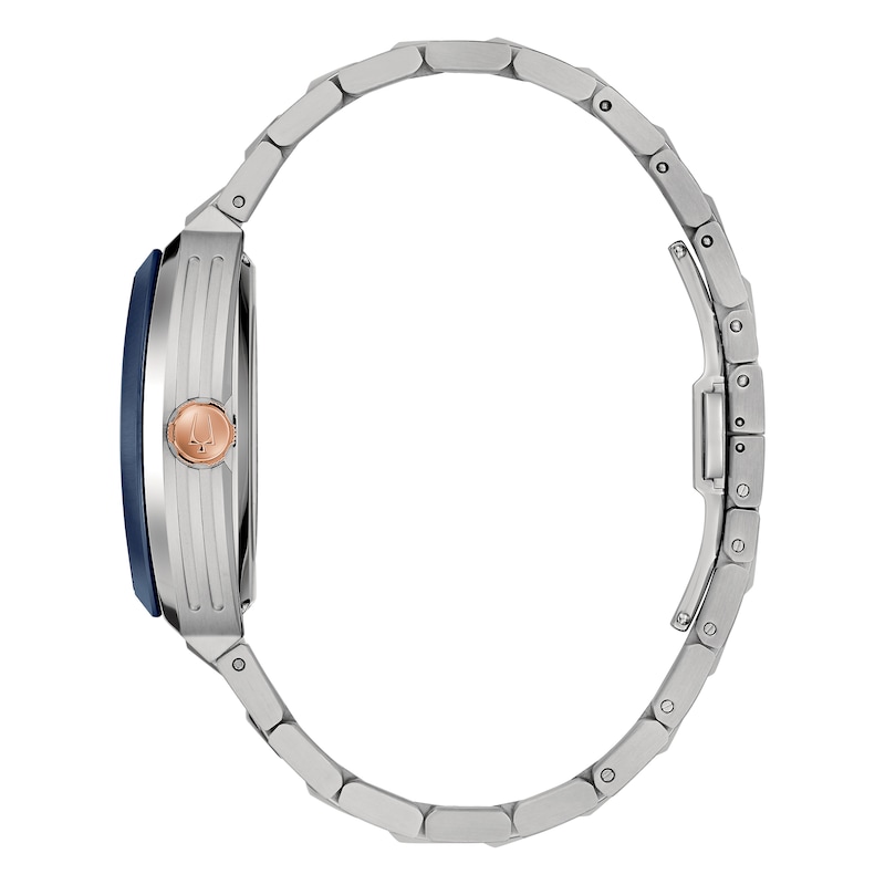 Main Image 2 of Bulova Maquina Men's Blue Skeleton Dial Curve Glass Stainless Steel Watch