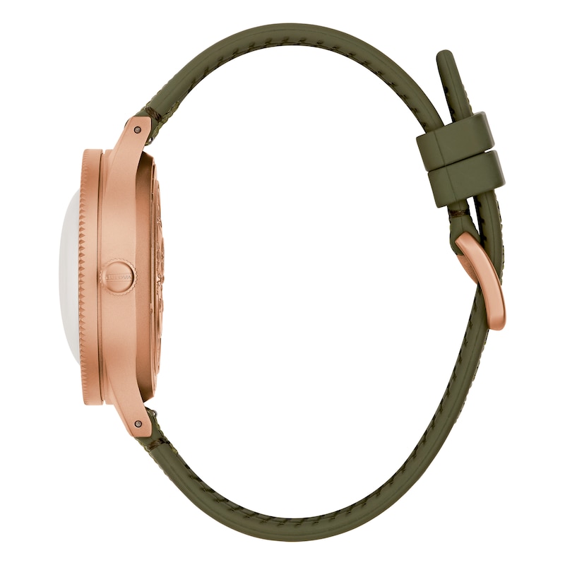 Main Image 2 of Bulova Men's MIL-SHIPS 150th Anniversary Green Dial & Rubber Strap Watch