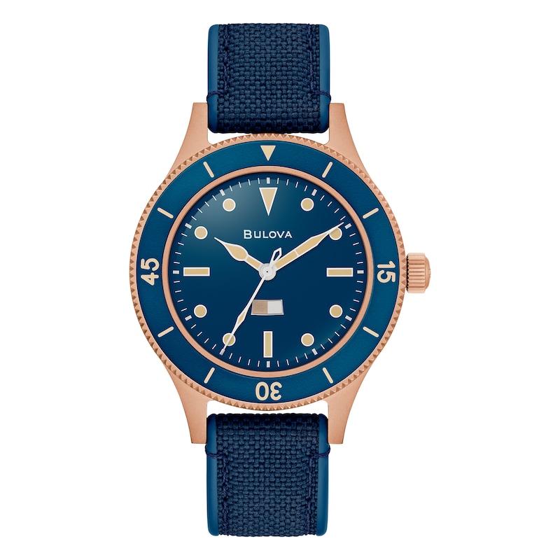 Main Image 1 of Bulova Men's MIL-SHIPS 150th Anniversary Blue Dial & Rubber Strap Watch