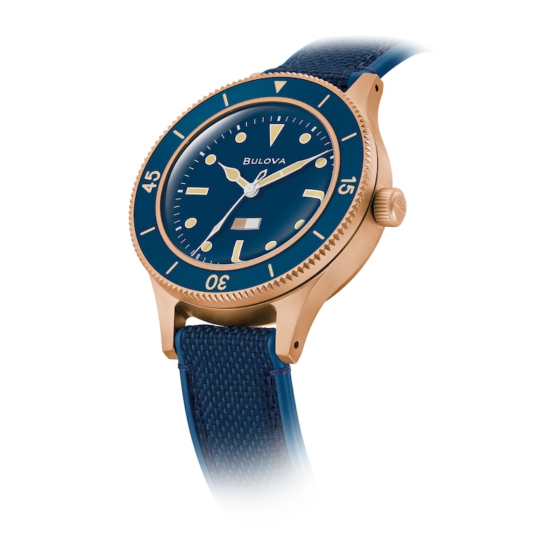 Main Image 3 of Bulova Men's MIL-SHIPS 150th Anniversary Blue Dial & Rubber Strap Watch