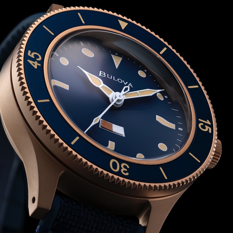 Main Image 6 of Bulova Men's MIL-SHIPS 150th Anniversary Blue Dial & Rubber Strap Watch