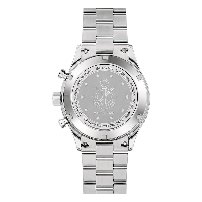 Main Image 5 of Bulova Men's Marine Star Anniversary Black Dial Stainless Steel Bracelet Watch