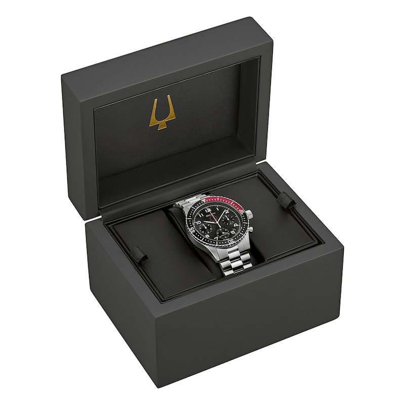 Main Image 10 of Bulova Men's Marine Star Anniversary Black Dial Stainless Steel Bracelet Watch