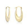 Thumbnail Image 1 of 9ct Yellow Gold Patterned Creole Hoop Earrings