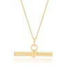 Thumbnail Image 1 of 9ct Yellow Gold Round T-Bar Pendant 18" Necklace