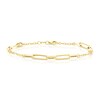 Thumbnail Image 1 of 9ct Yellow Gold Paper link Station 7.5&quot; Bracelet