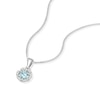 Thumbnail Image 2 of Sterling Silver Blue Cubic Zirconia Flower Pendant Necklace