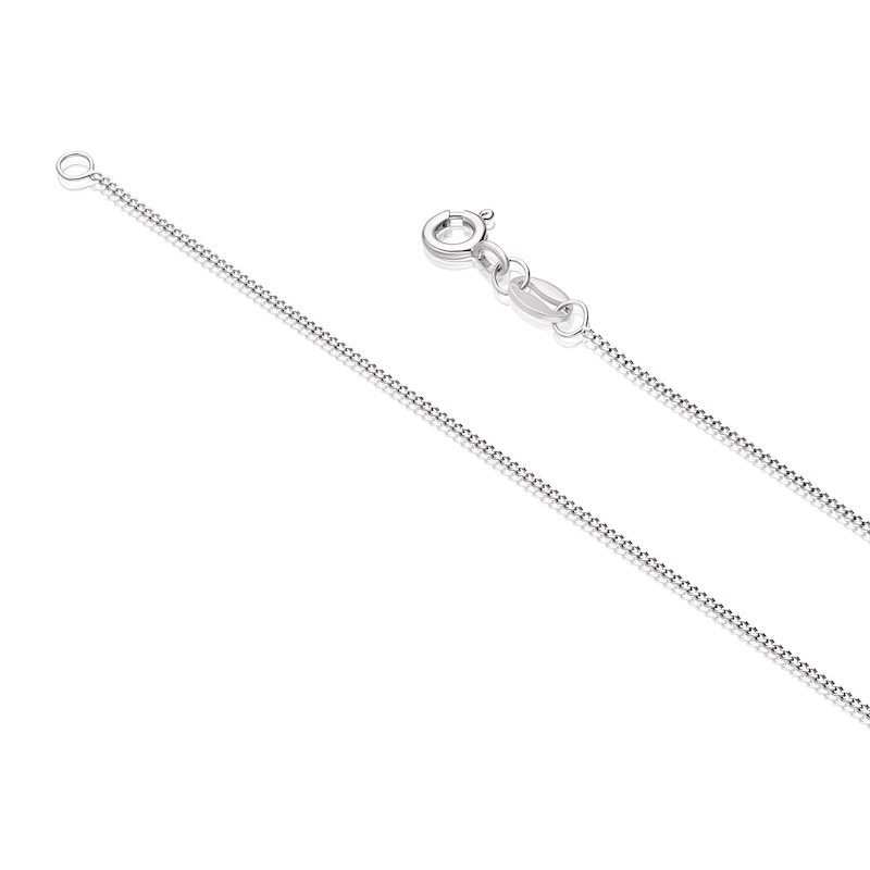 Main Image 3 of Sterling Silver Blue Cubic Zirconia Flower Pendant Necklace