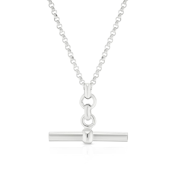 Sterling Silver Plain T-Bar Necklace