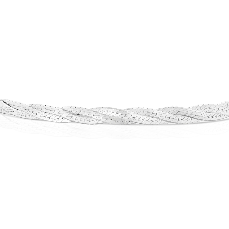 Main Image 2 of Sterling Silver Small Plait Herringbone 7.25" Bracelet