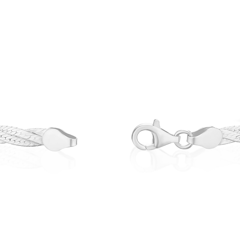 Main Image 3 of Sterling Silver Small Plait Herringbone 7.25" Bracelet