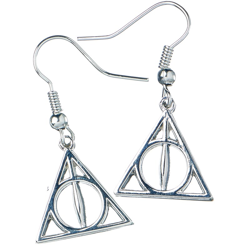 Main Image 1 of Sterling Silver Deathly Hallows Earrings